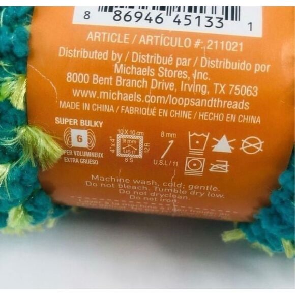 NEW LOOPS & THREADS Kidding Around Yarn 1 Skein, Color Teal yo, 3.5 Oz, 72 yds. - Picture 4 of 4